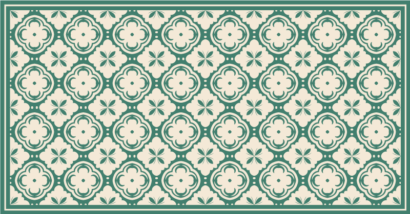 Tappeto vinile effetto marmo elegante elemento floreale - TenStickers