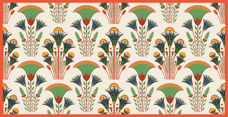 Tappeto vinile fiori modello vintage scandinavo - TenStickers