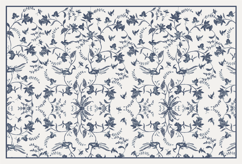 Tappeto vinile fiori fiore azzurro - TenStickers