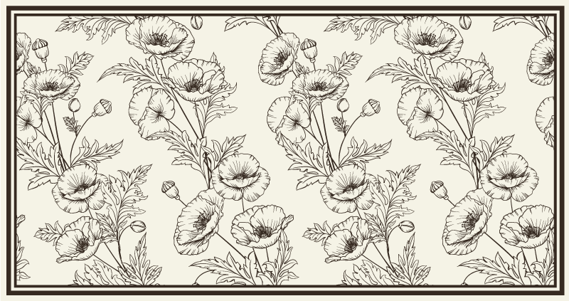 Tappeto in vinile soggiorno motivo floreale - TenStickers