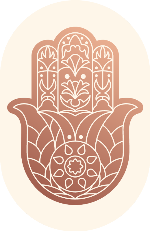 Tappeto vinile Mandala mano di fatima beige - TenStickers