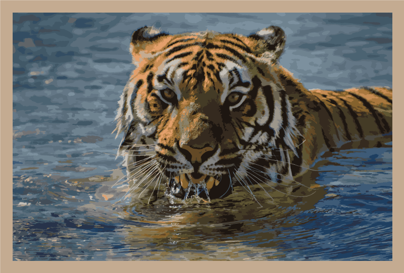 Tappeto vinile animali tigre nell'acqua - TenStickers