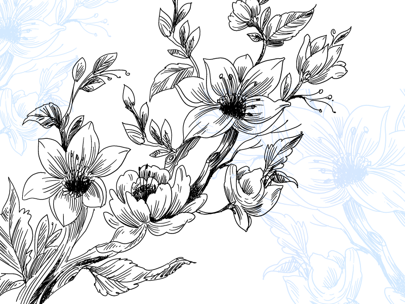 Tappeto vinile fiori concetto di fiore azzurro - TenStickers