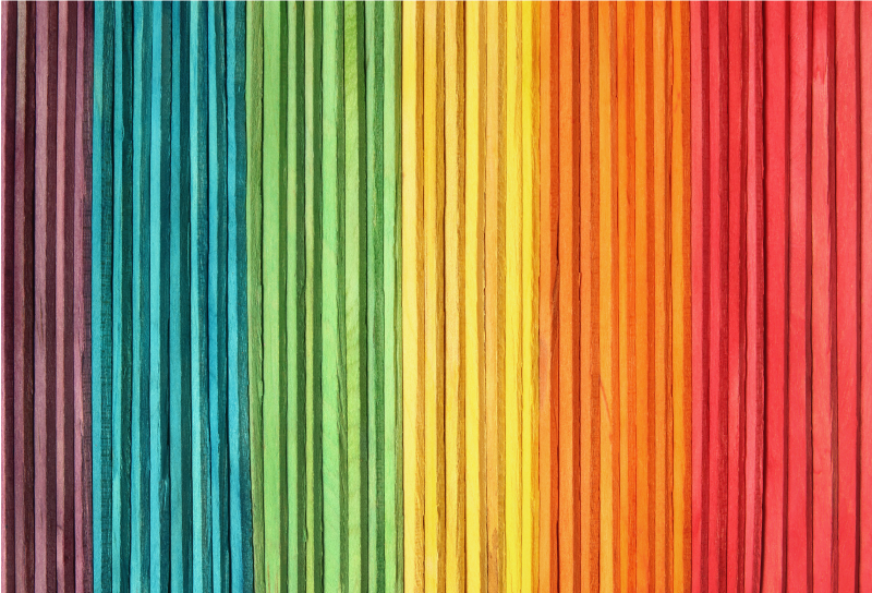 Tappeto vinile effetto legno strati a strisce arcobaleno - TenStickers