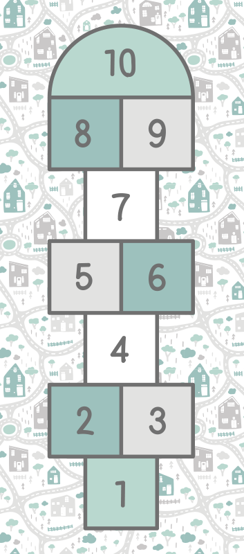 Tappeto vinile giochi spazio ludico della campana - TenStickers