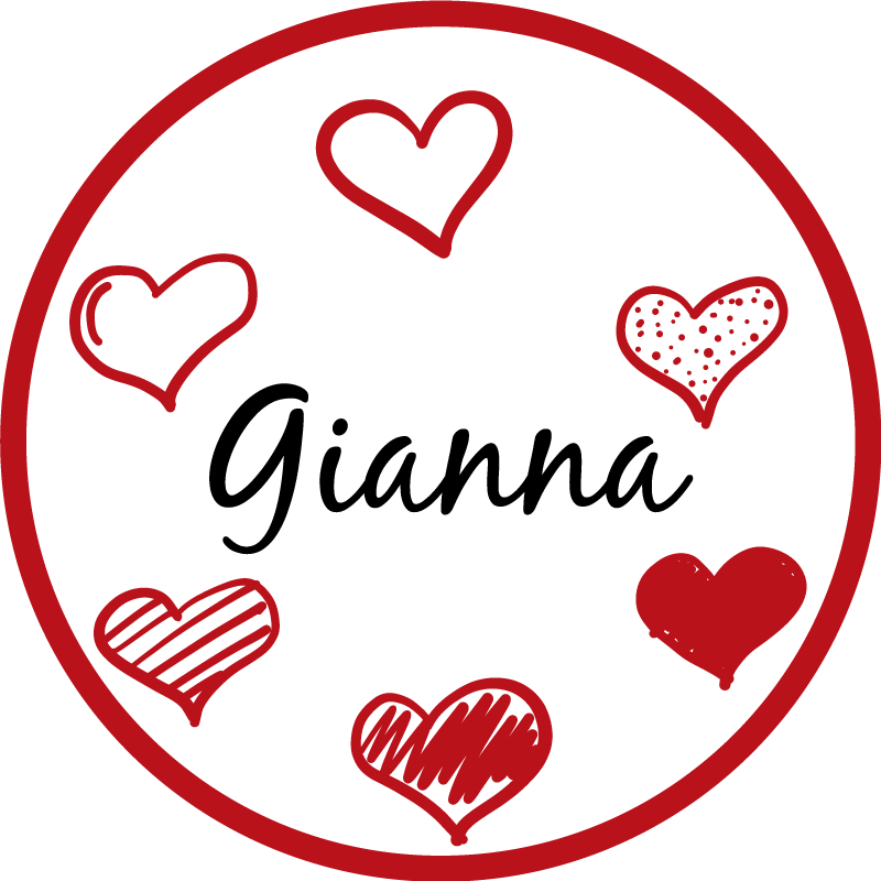 Tappeto vinile per ragazzi cuori rossi e nome - TenStickers