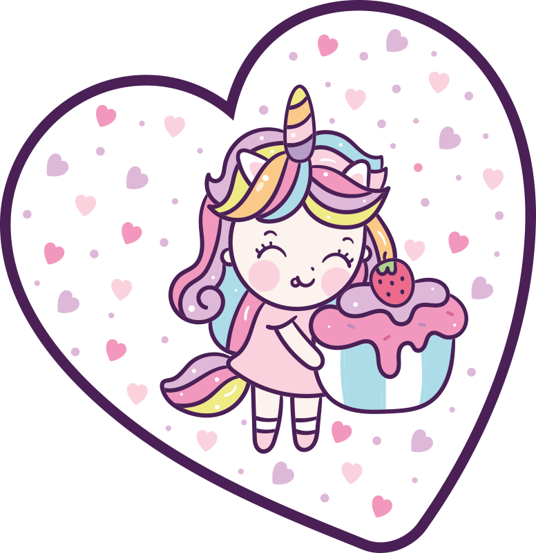 Tappeto vinile per bambini dolcetto di unicorno carino - TenStickers
