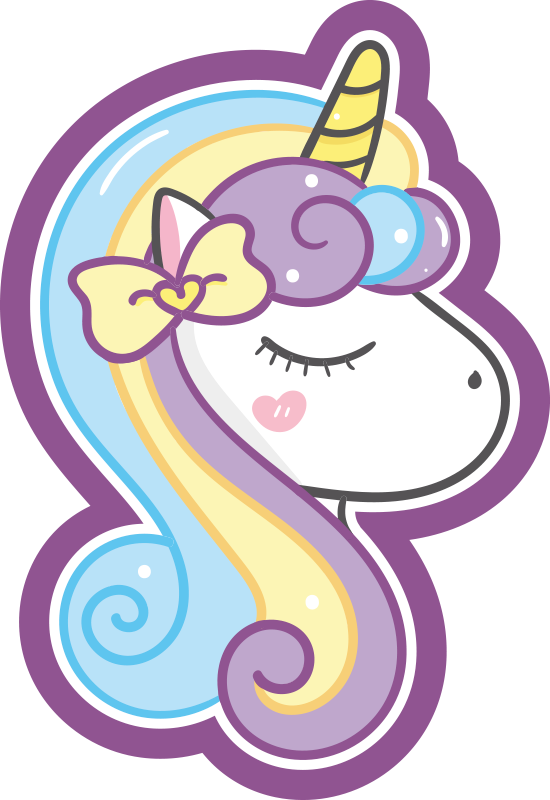 Tappeto vinile per bambini faccina di unicorno carina - TenStickers