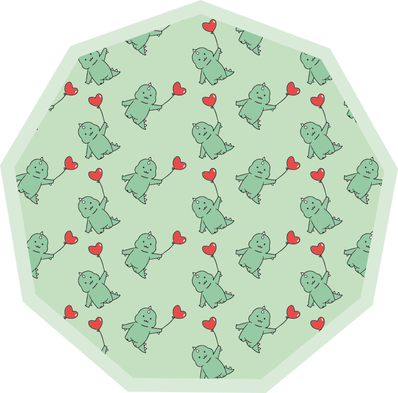 Tappeto vinile per bambini draghi verdi con cuori - TenStickers