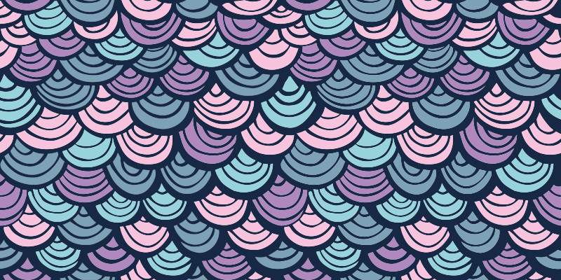 Tappeto vinile geometrico motivo a onde viola e blu - TenStickers