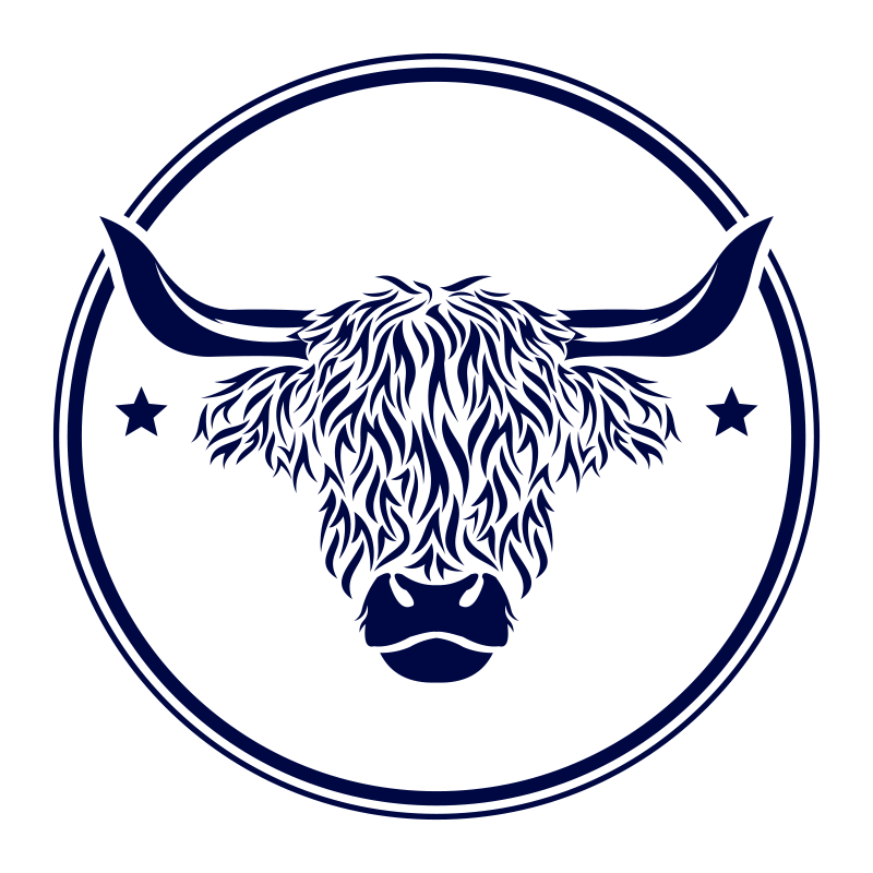 Tappeto vinile animali emblema della mucca delle highlands - TenStickers