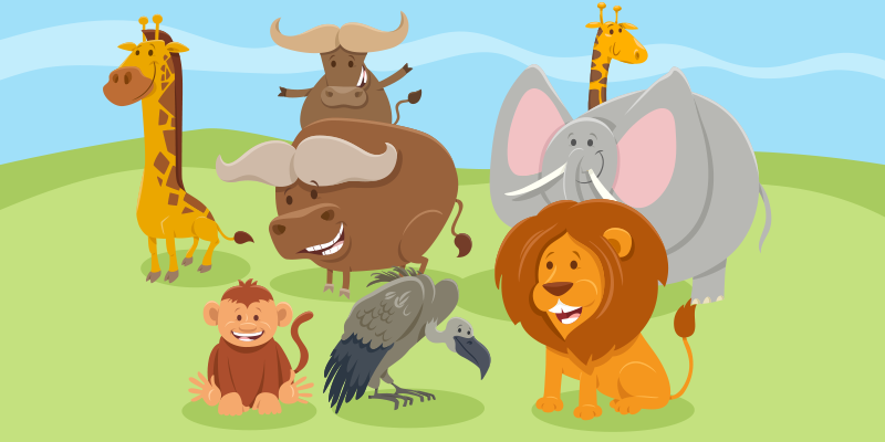 Tappeto vinile per bambini amici creature affascinanti - TenStickers