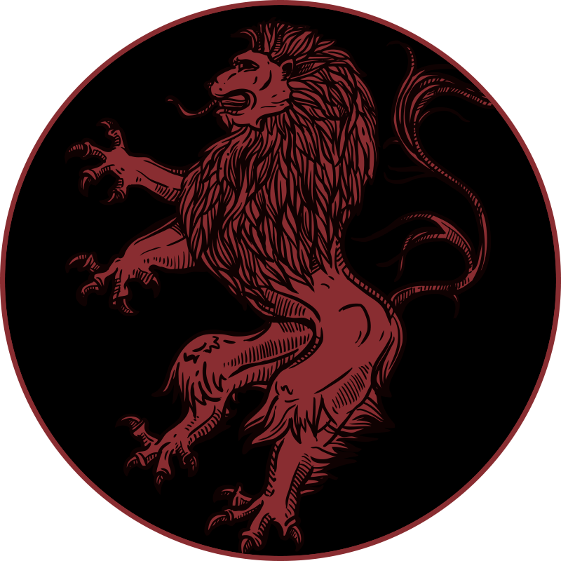 Tappeto vinile animali emblema del leone rosso - TenStickers