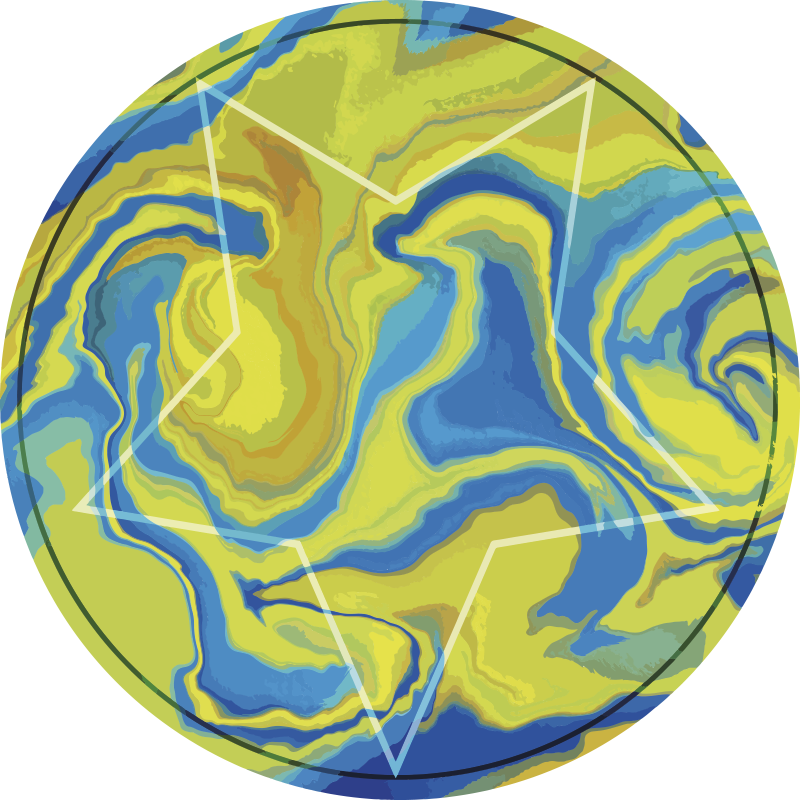 Tappeti vinile motivi stella blu e gialla - TenStickers