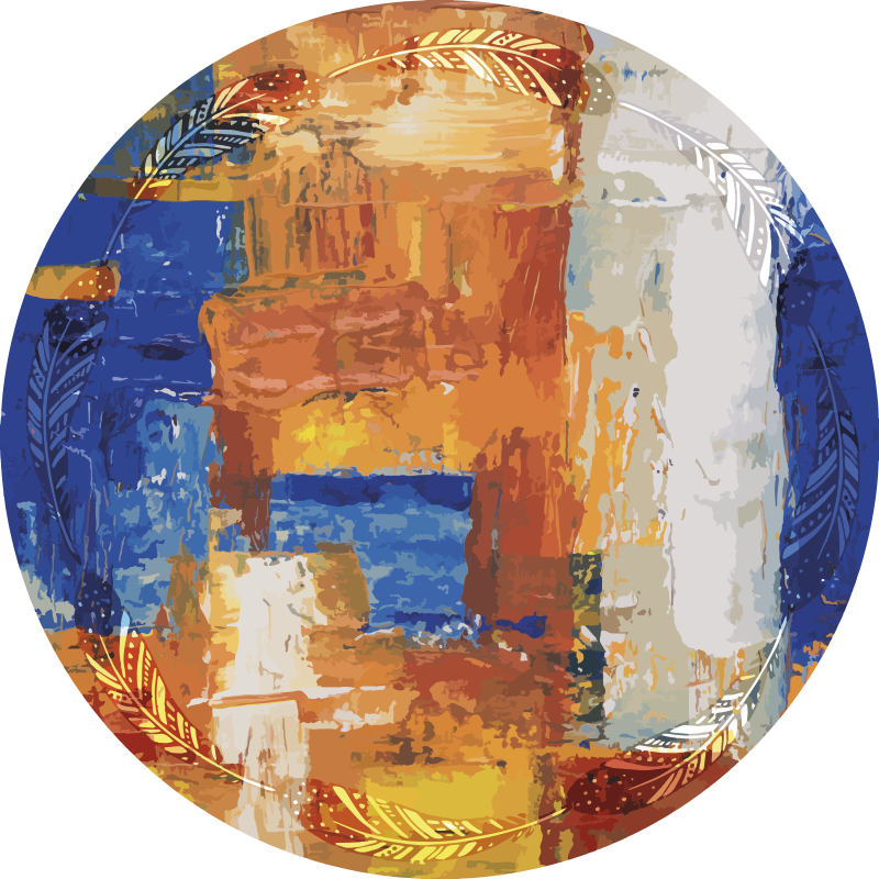 Tappeto vinile minimalista fusione di colori astratti - TenStickers