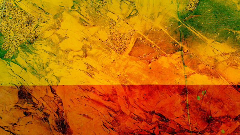 Tappeto vinile motivi strati di colori caldi - TenStickers