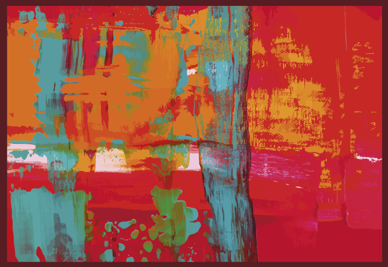 Tappeto vinile geometrico pennellate di pittura astratta - TenStickers