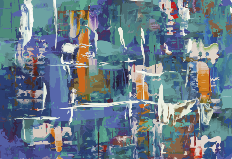 Tappeti vinile motivi schizzo astratto colorato - TenStickers