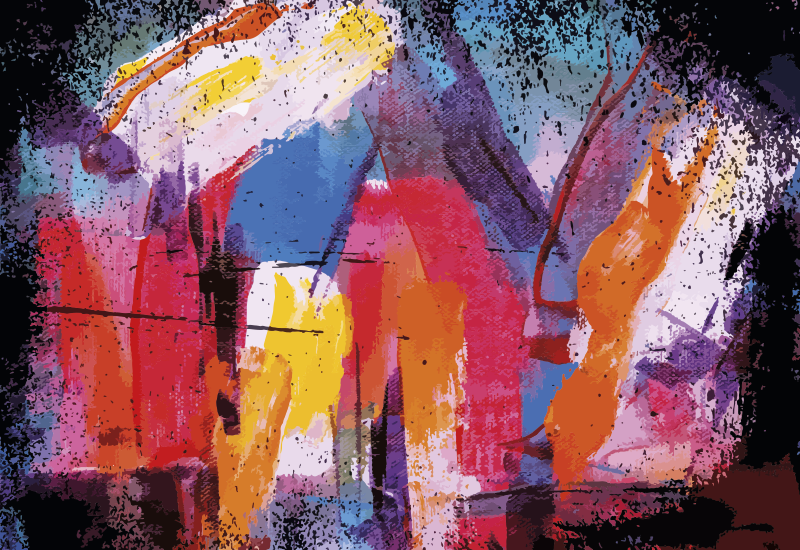 Tappeto vinile moderno vibrante schizzo astratto - TenStickers