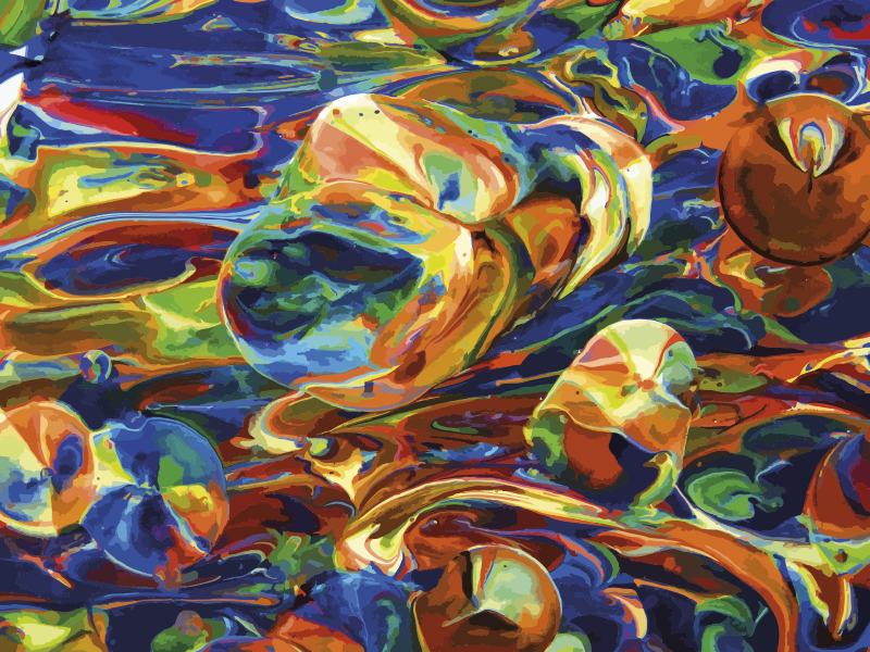 Tappeti vinile motivi effetti vorticosi colorati - TenStickers