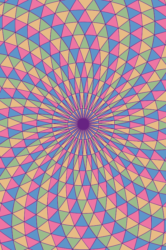 Tappeto vinile geometrico vortici triangolari colorati - TenStickers