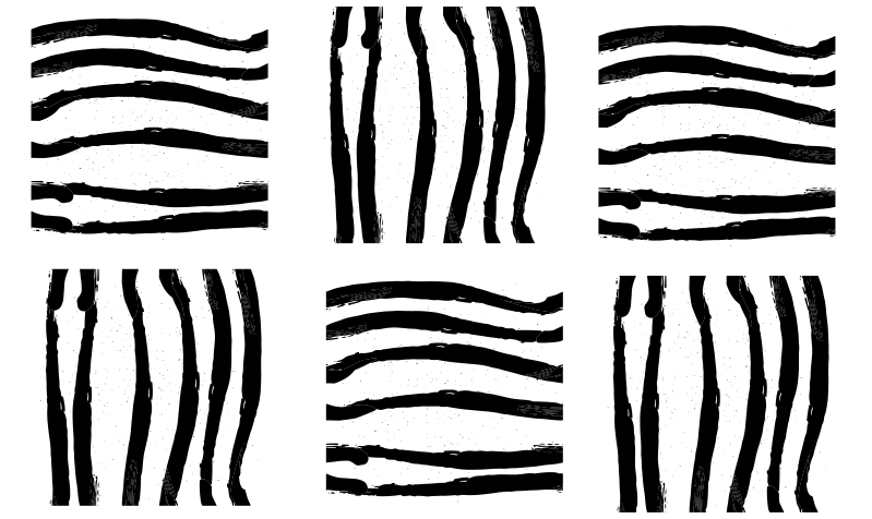 Tappeto vinile strisce linee nere organiche - TenStickers