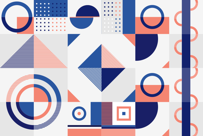 Tappeto vinile geometrico forme moderne - TenStickers