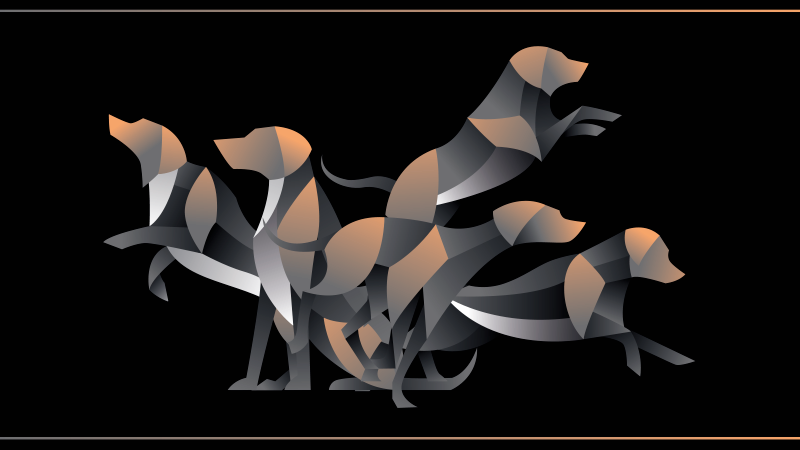 Tappeto vinile animali figure di cani stilizzati - TenStickers