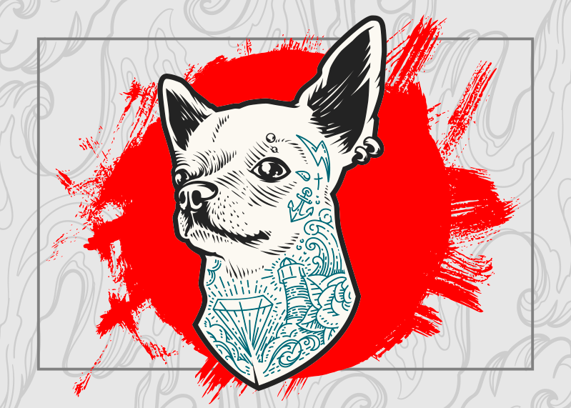 Tappeto vinile animali ritratto di cane chihuahua - TenStickers