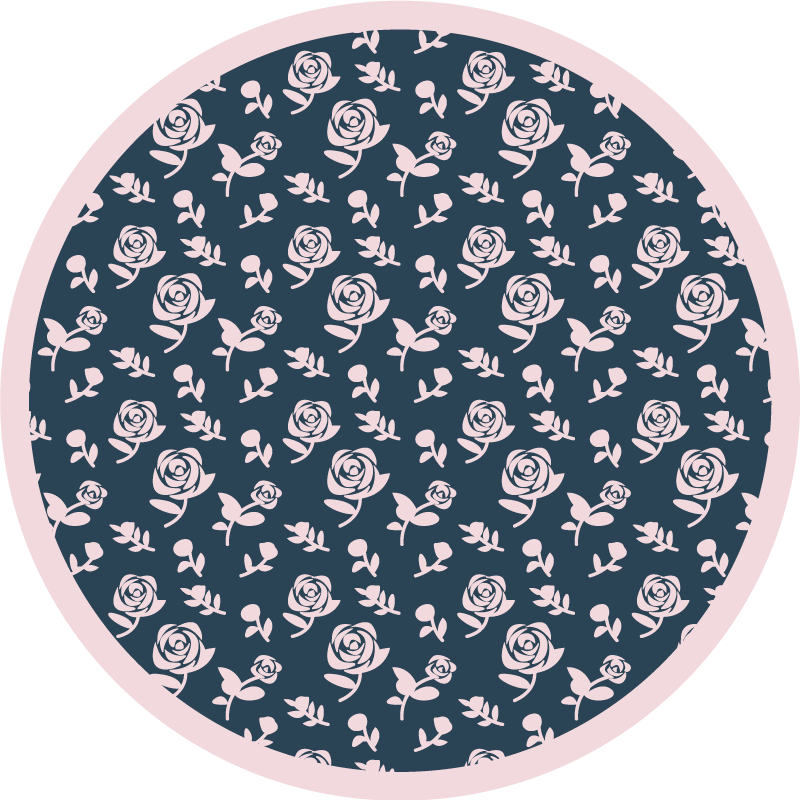Tappeto vinile fiori motivo floreale rosato - TenStickers