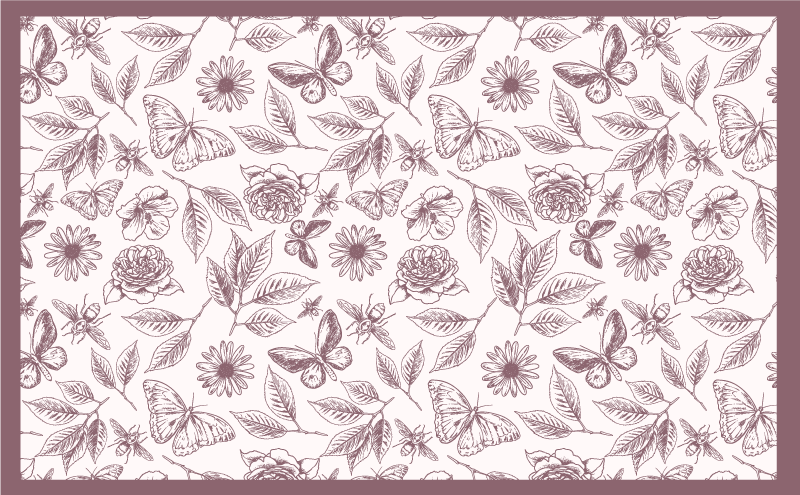 Tappeto vinile fiori composizione floreale delicata - TenStickers