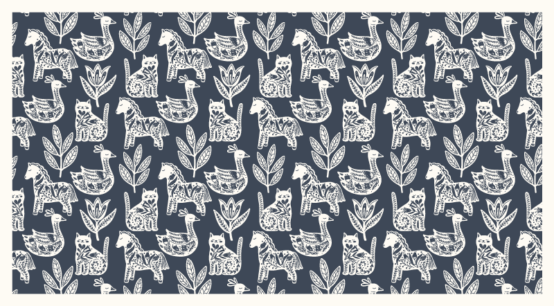 Tappeto vinile animali illustrazioni adorabili - TenStickers