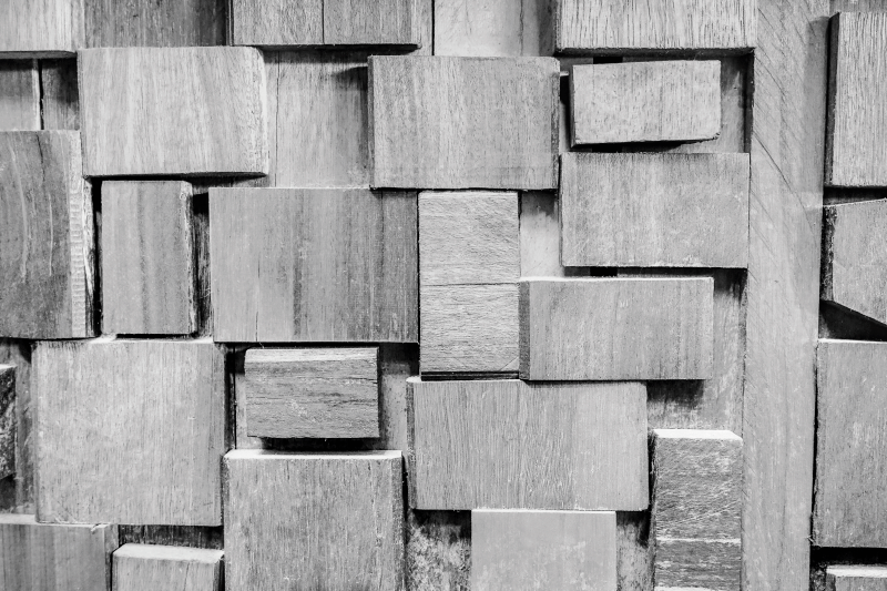 Tappeto vinile effetto legno blocchi strutturati - TenStickers