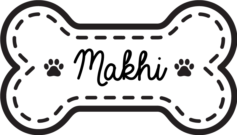 Tappeto vinile con nome forma di osso di cane - TenStickers