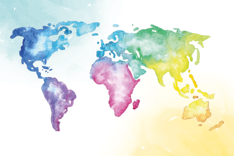 Tappeto vinile mappamondo mappa globale vibrante - TenStickers