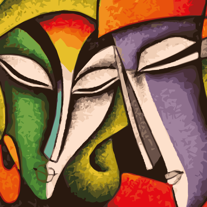 Tappeto pvc cucina moderno volti d'arte - TenStickers