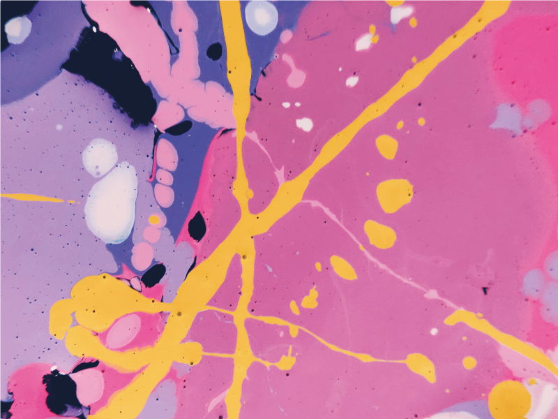 Tappeto vinile motivi schizzi astratti colorati - TenStickers