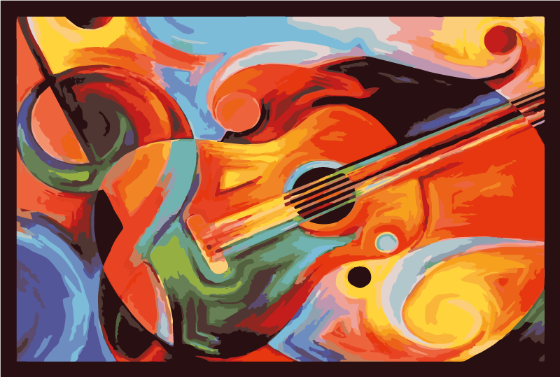 Tappeto vinile camera da letto sinfonia musicale colorata - TenStickers