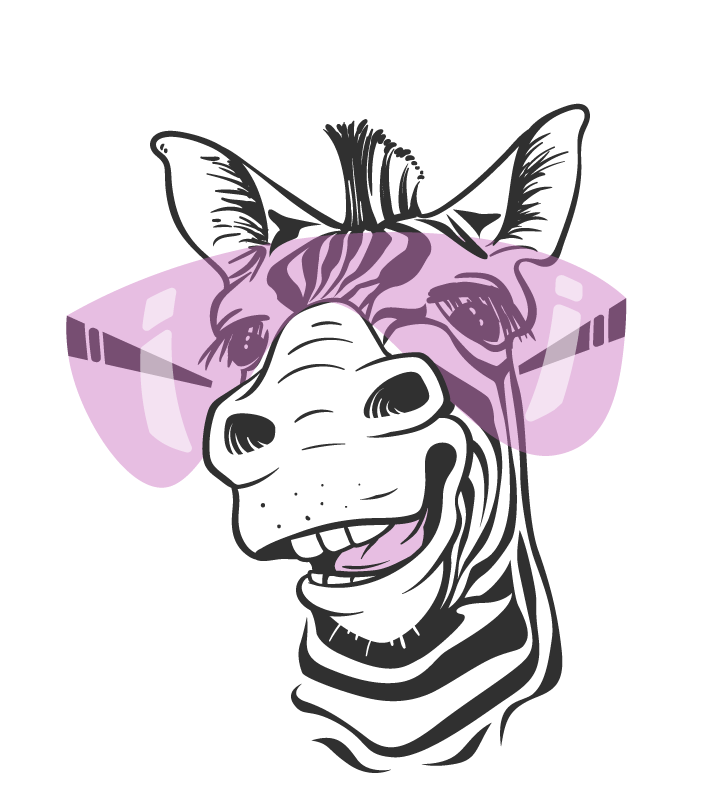 Tappeto vinile animali faccia di zebra sorridente - TenStickers