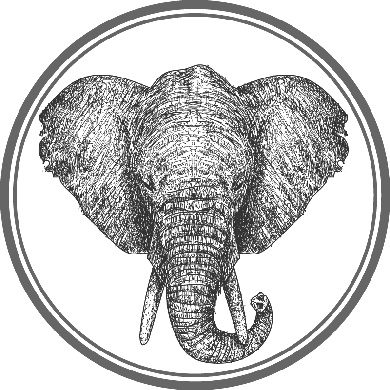 Tappeto vinile animali sagoma di elefante grigio - TenStickers