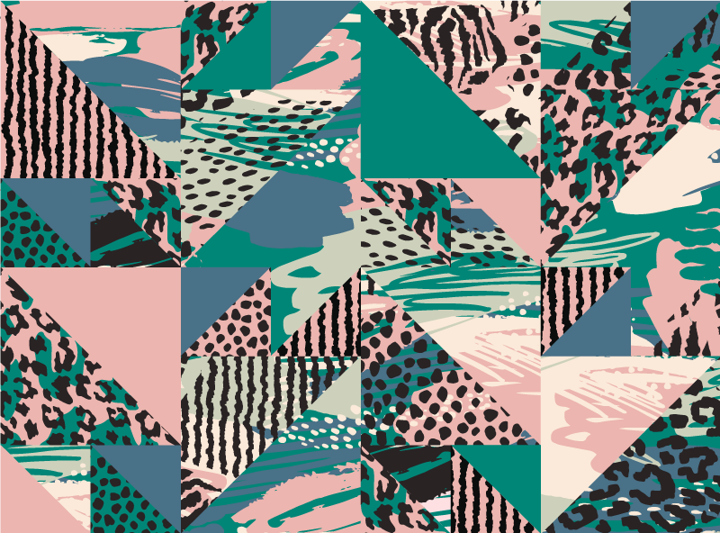 Tappeto vinile motivi astrazioni geometriche stratificate - TenStickers