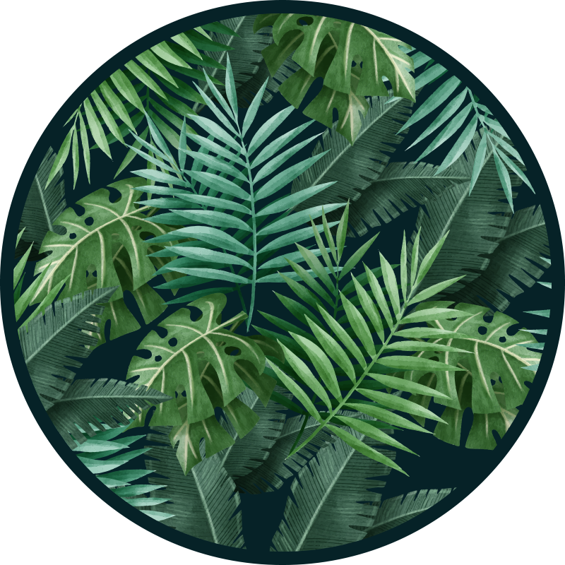Tappeto vinile natura lussureggiante fogliame tropicale - TenStickers