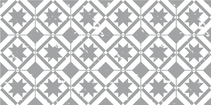 Tappeto vinile mosaico piastrelle con motivo a stella - TenStickers