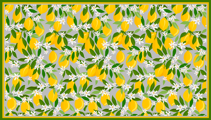 Tappeto pvc cucina motivo del fiore di limone - TenStickers