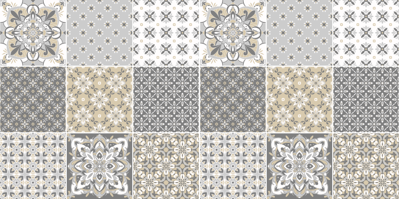 Tappeto pvc cucina con piastrelle in stile marocchino - TenStickers