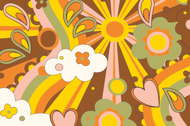 Tappeto vinile per bambini esplosione floreale retrò - TenStickers