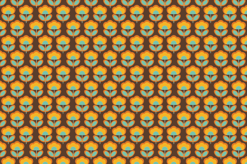 Tappeto vinile fiori design marrone vintage - TenStickers