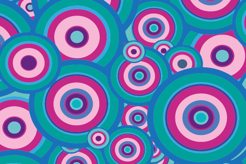 Tappeto vinile geometrico motivi circolari colorati - TenStickers