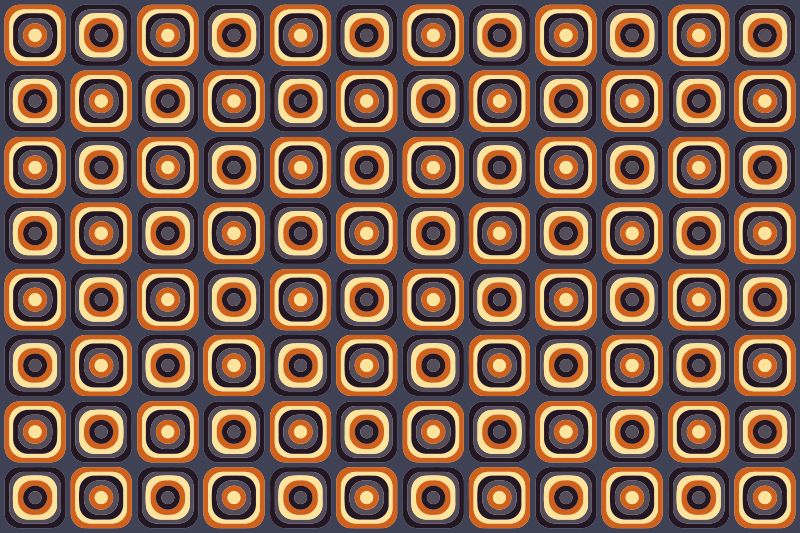 Tappeto in vinile soggiorno motivo a cerchi retrò - TenStickers