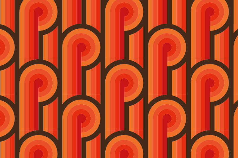 Tappeto vinile vintage modelli curvi retrò - TenStickers